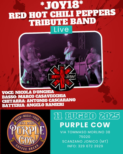 Joy 18 Red Hot Chili Peppers Tribute Band live @ Purple Cow