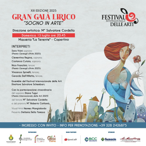 "Sogno in arte", gran gala lirico con l'Accademia "Germogli d'arte" domenica prossima alla masseria "La Tenente" di Copertino