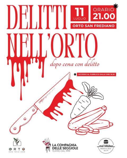 Delitti nell’Orto si chiude domani 11 luglio con l’ultimo appuntamento: teatro d’ascolto, gioco e gusto all’Orto San Frediano
