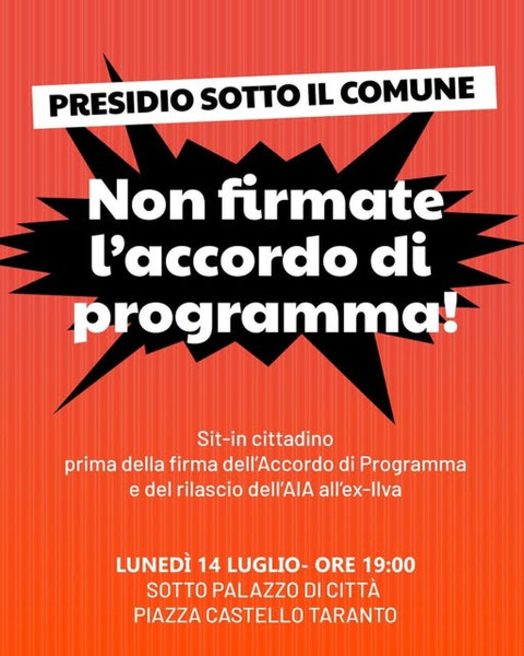 Non firmate l'accordo di programma!