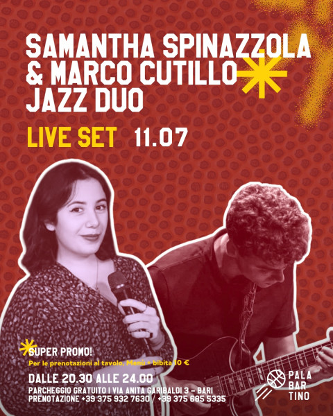 PalaBarTino: Spinazzola e Cutillo col Jazz duo