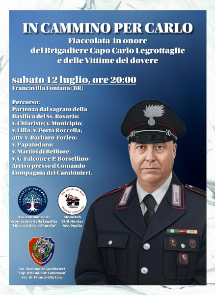 "In Cammino per Carlo" - In onore del Brig. Ca. Legrottaglie