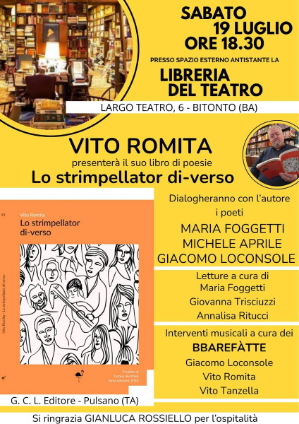 "Lo strimpellator di-verso, Vito Romita ospite di VIAGGI LETTERARI NEL BORGO