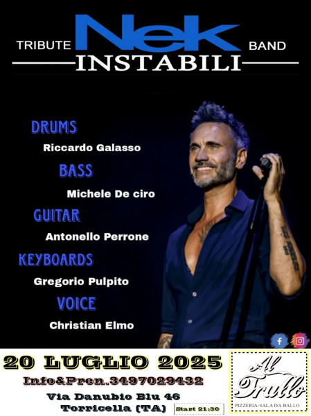 Instabili Nek tribute band LIVE 2025