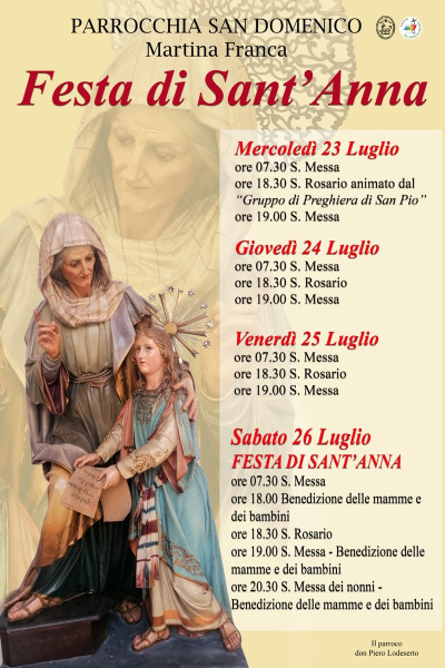 Festa di Sant'Anna e benedizione delle mamme e dei bambini