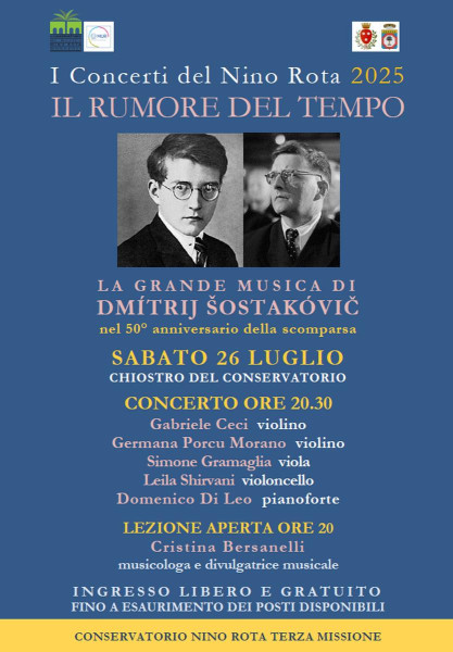 Il rumore del tempo. La grande musica di Dmítrij Sostakóvic  (nel 50° anniversario della scomparsa)