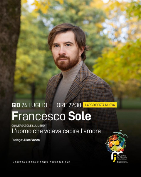 Francesco Sole ospite a Chiostri e Inchiostri 2025