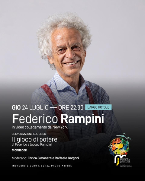 Federico Rampini ospite a Chiostri e Inchiostri 2025