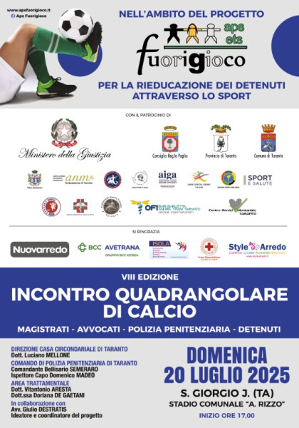 Con il Progetto FuoriGioco allo Stadio Comunale Rizzo di San Giorgio Jonico, un quadrangolare di calcio