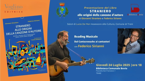 Presentazione del libro STRANIERO ALLE ORIGINI DELLA CANZONE D’AUTORE di Giovanni Straniero e Federico Sirianni e Reading musicale DAL CANTACRONACHE AI CANTAUTORI