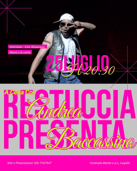 A Cena con Andrea Baccassino: cena show con l'icona della comicità salentina in masseria