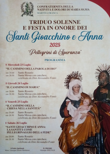 Festa dei Santi Gioacchino e Anna e apertura della Confraternita "Natività e Dolori di Maria SS."
