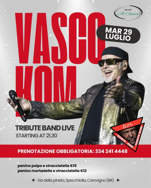 Vasco.Kom live a Specchiolla al Bar Al Chiosco