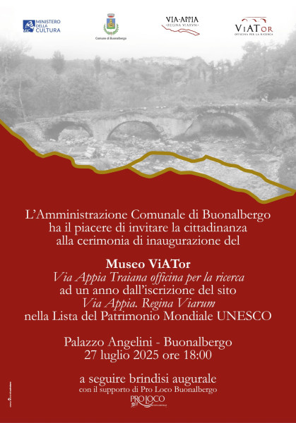 Inaugurazione museo dedicato alla via Appia Traiana