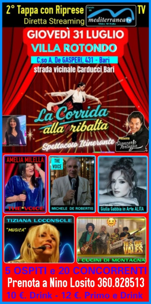 2° Tappa de:  "LA CORRIDA alla Ribalta" condotta da Giancarlo Tartaglia & Amalia Perrone alla Discoteca Villa ROTONDO.