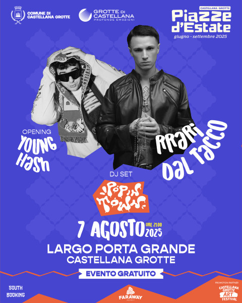 Rrari dal Tacco, Young Hash e Pop in Town dj set