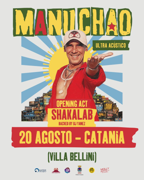 Manu Chao torna in Sicilia: 20 agosto, Catania - Villa Bellini, data unica dello speciale show in acustico