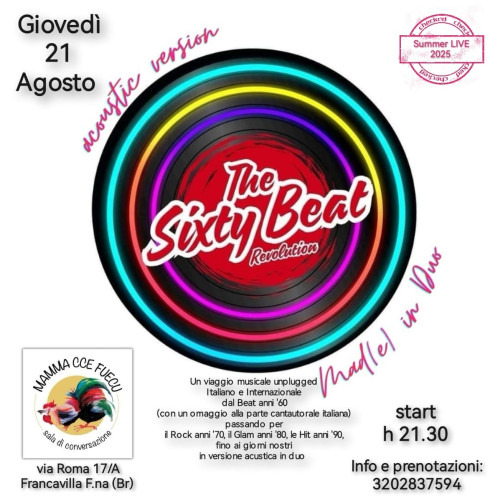 The Sixty Beat REVOLUTION acoustic version Mad(e) in Duo #LIVE@MAMMA CCÉ FUECU - Francavilla F.na (Br)