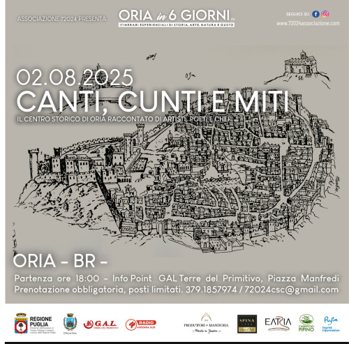 Canti, cunti e miti: il centro storico di Oria raccontato da artisti, poeti e chef