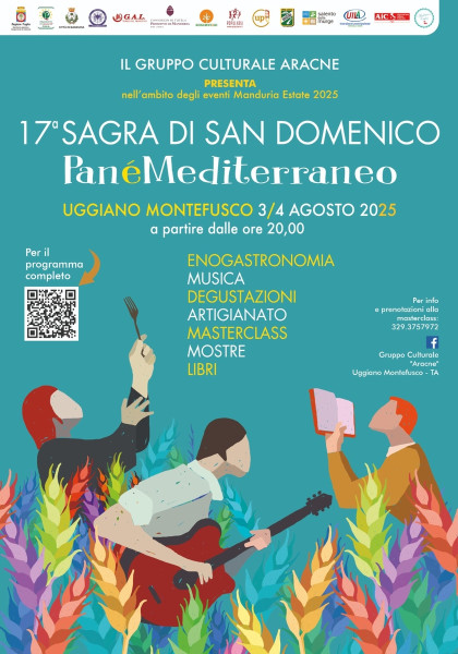 LA SAGRA DI SAN DOMENICO: un itinerario di cultura, enogastronomia, tradizioni, mostre, masterclass, libri, artigianato artistico, domenica 3 e lunedì 4 agosto a Uggiano Montefusco.