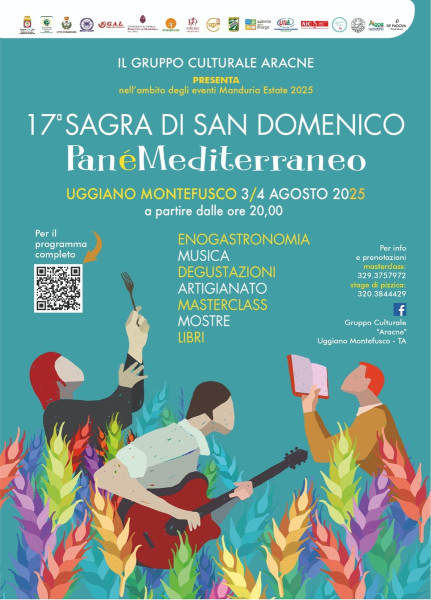 LA SAGRA DI SAN DOMENICO: un itinerario di cultura, enogastronomia, tradizioni, mostre, masterclass, libri, artigianato artistico, domenica 3 e lunedì 4 agosto a Uggiano Montefusco.