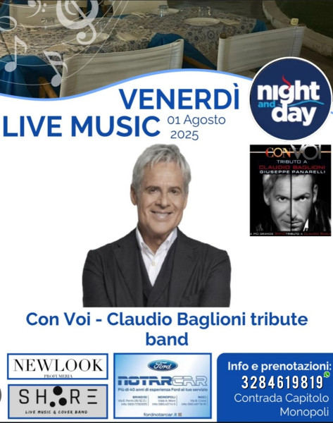 Con Voi - Tributo a Claudio Baglioni live at Night and Day
