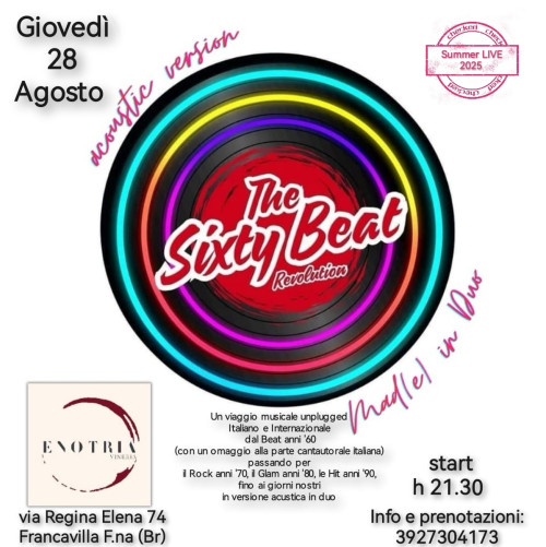 The Sixty Beat REVOLUTION acoustic version Mad(e) in Duo #LIVE@Enotria - Francavilla F.na (Br)