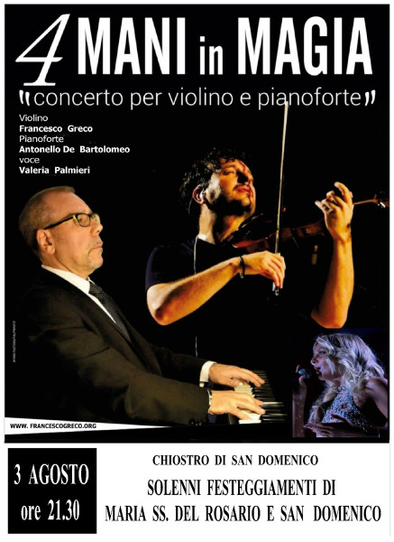 "4 mani in magia" - Concerto per violino e pianoforte per la festa di Maria SS. del Rosario e San Domenico