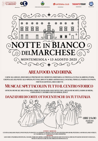 Un centro storico di gusto e magia: torna la Notte in Bianco del Marchese dopo il successone dello scorso anno
