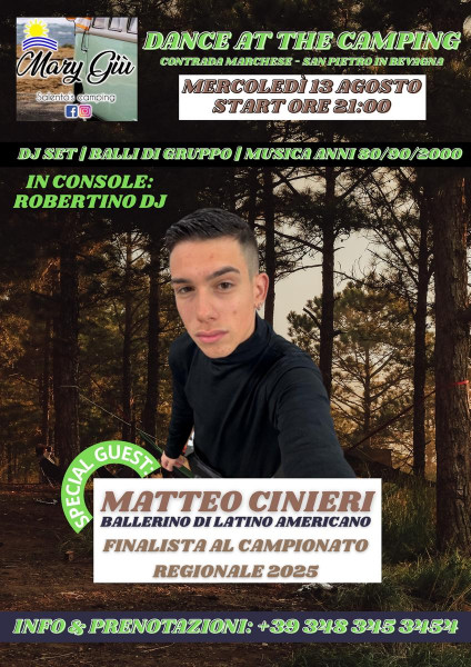 Dance at the Camping: una serata di musica e divertimento sotto le stelle!