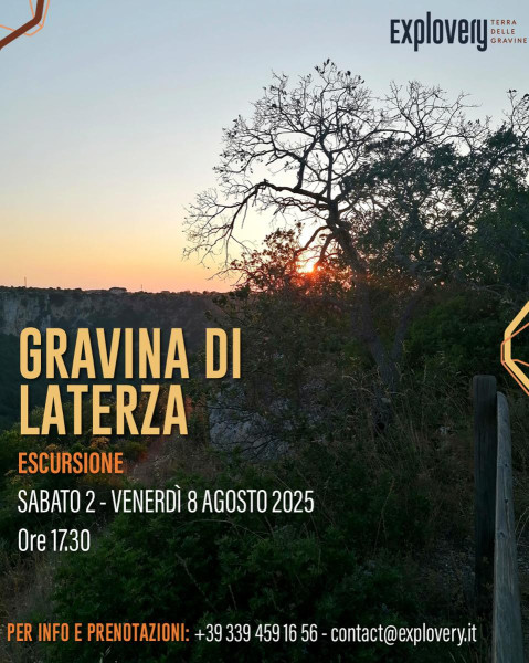 Estate nella Gravina di Laterza: escursioni al tramonto