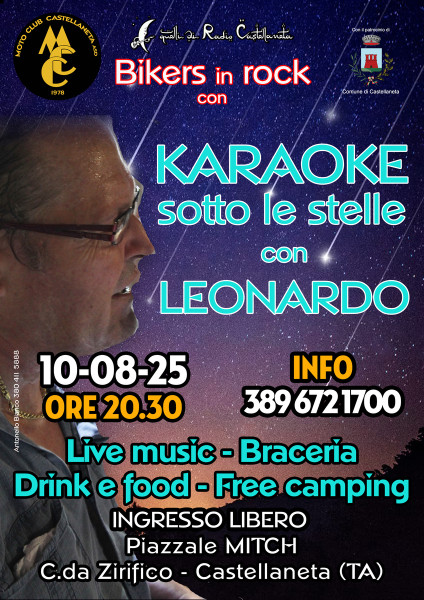 Bikers in Rock con Leonardo Scarpetta e il suo Karaoke sotto le stelle
