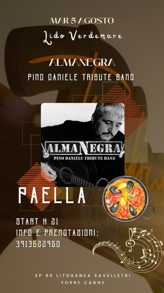 ALMANEGRA Pino Daniele Tribute Band al Lido Verdemare