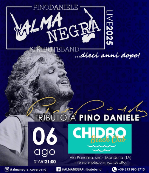 ALMANEGRA Pino Daniele Tribute Band al CHIDRO BEACH CLUB