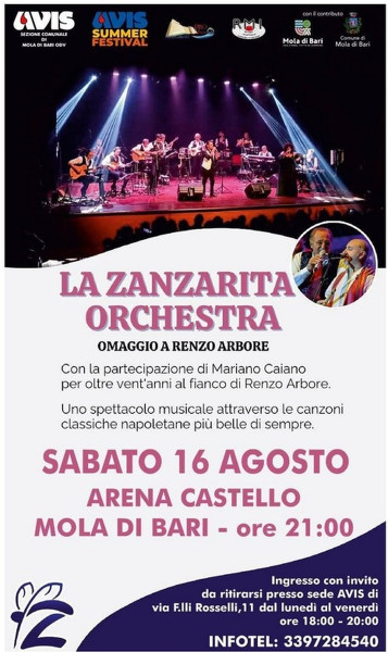 La Zanzarita Orchestra live concert presso Arena Castello Mola di Bari
