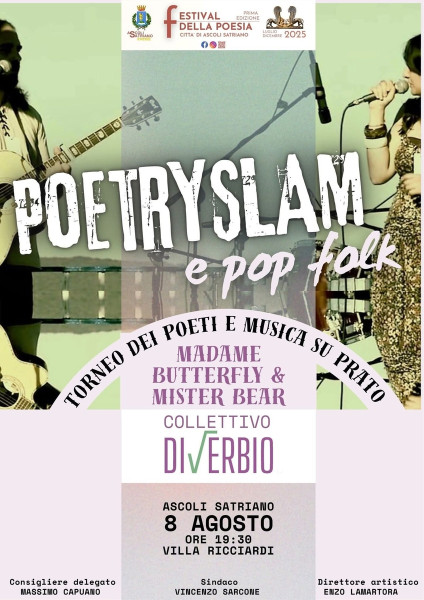 Concerto di musica inedita e poetry slam per Festival della Poesia presso Parco Biblioteca di Poesia.