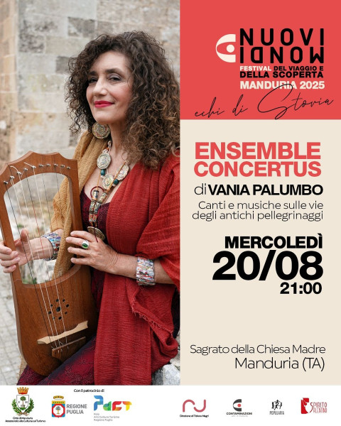 "Ierusalem Mirabilis et Beata": Canti e musiche sulle vie degli antichi pellegrinaggi, mercoledì 20 agosto a Manduria per il Nuovi Mondi Festival