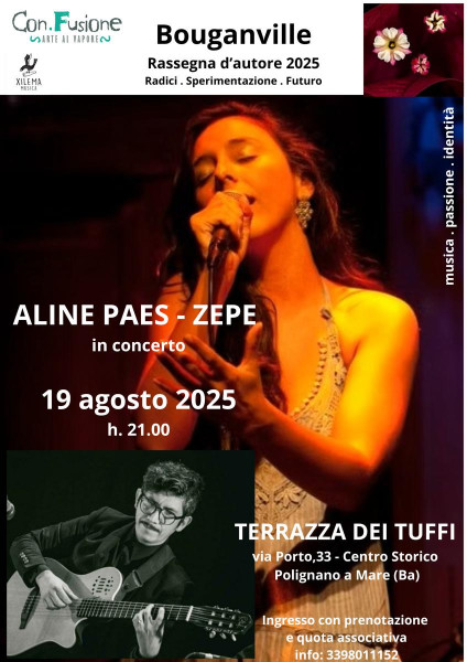 Rassegna d'autore 2025 "Bouganville" - TUFFO NEL BLU  -  Aline Paes e Zepe in concerto                                 in Concerto
