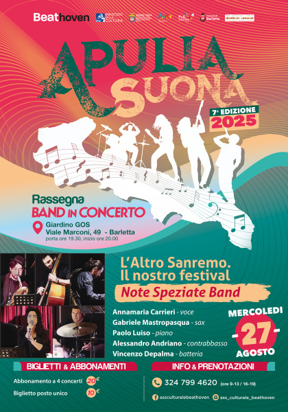 Note Speziate Band: L’Altro Sanremo  Il nostro Festival: un viaggio emozionale tra storia, jazz e canzone italiana
