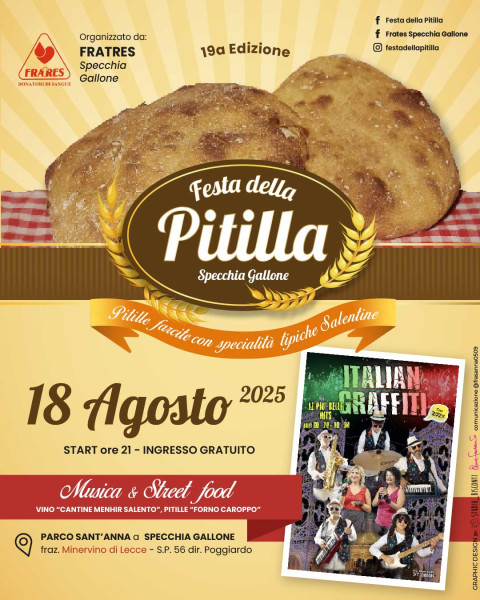 L’autentico Street Food Salentino in Festa: il 18 Agosto a Specchia Gallone Ritorna la Festa della Pitilla