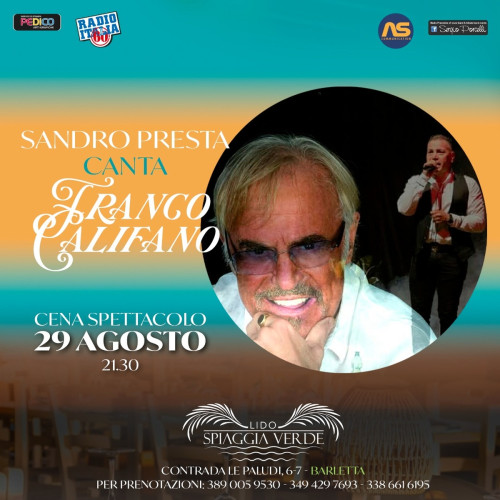 Sandro Presta canta Franco Califano live a Barletta - Cena spettacolo