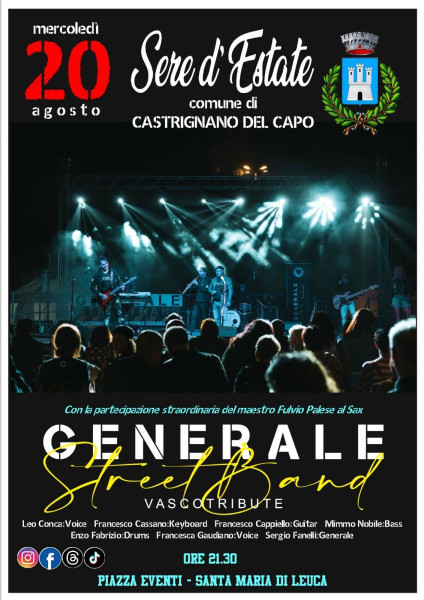 Sere D'estate a Leuca: 20 Agosto, Concerto Generale Street Band