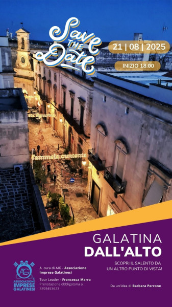 Galatina dall'alto giovedì 21 e 28 Agosto: scopri il Salento da un altro punto di vista