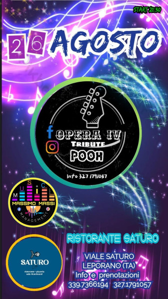 Tribute band pooh a ristorante SATURO