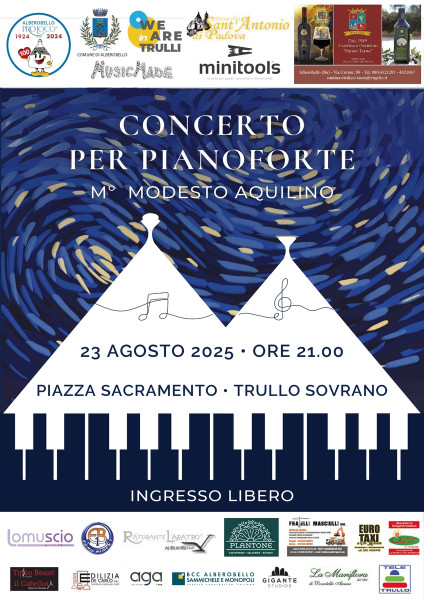 Alberobello, emozioni sotto le stelle con il pianoforte del Maestro Aquilino sulle musiche di Ludovico Einaudi