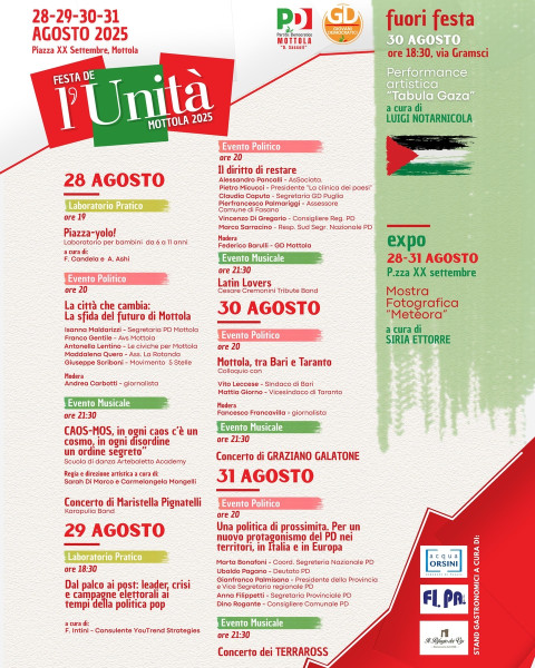 Festa de L'Unità 2025 Mottola