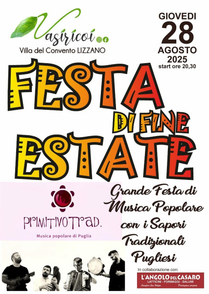 Festa di Fine Estate - Pizzica e Musica Popolare con i  PrimitivoTrad.