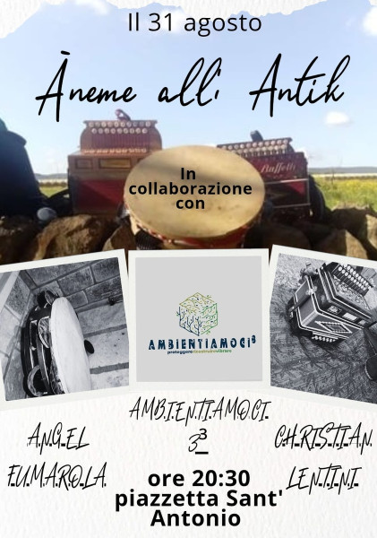 Pizzica e musica popolare con Angel Fumarola e Christian Lentini per "Ambientiamoci"