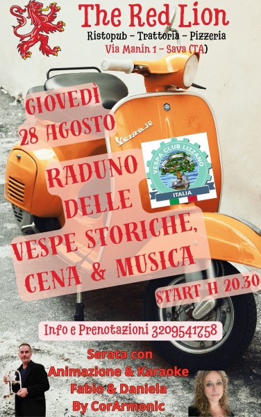 Raduno vespe vintage, cena & karaoke