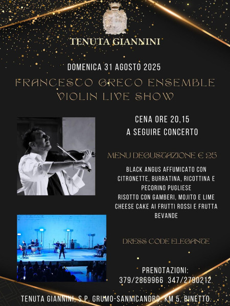Francesco Greco Ensemble Violin live Show